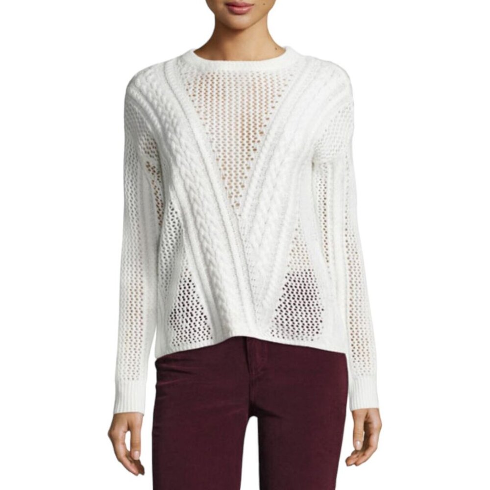 Paige Amory Open-knit Crewneck Sweater (size S)
